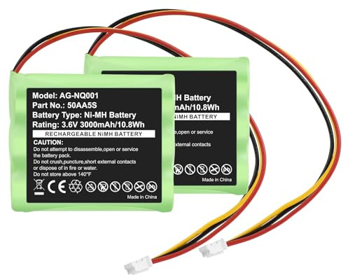 ASUNCELL 2 batterie da 3000 mAh 50AA5S per Tonies TonieBox Musicbox Soundbox, batteria di ricambio compatibile con altoparlanti Toniebox (3,0 Ah, 3,6 V, NiMH)