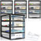 Hausfelder Schubladenbox A4, 4 Organizer mit jeweils 4 Schubladen inkl Aufkleber (A4, 4 Stk. mit 4 Schubladen)
