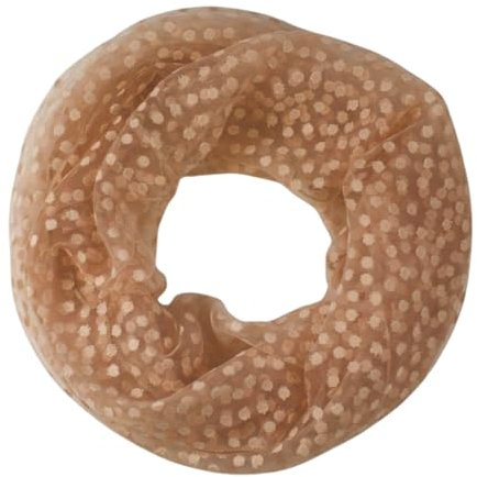 fashionchimp Loop Sommer-Schlauchschal für Damen mit Ausbrenn-Muster, Baumwolle und Polyester, leichter XXL Schal (Beige-Punkte)