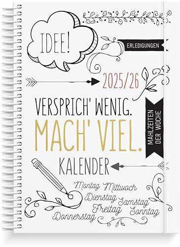 Burde Doodle A5 Schülerkalender 2025/2026: Schulplaner Wochenplaner Timer Terminkalender für 2025/2026