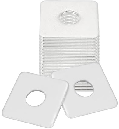 20 arandelas cuadradas, M14 x 40 x 40 x 3 mm, planas, cuadradas, arandelas planas para cierre de hardware