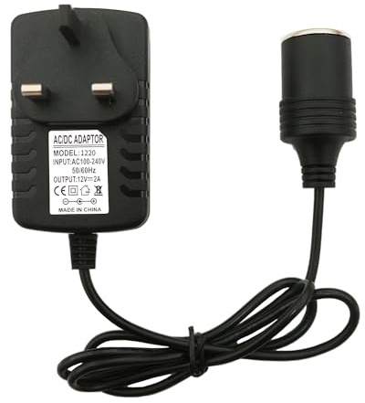 Zenfony Car Power Inverter 240V to 12V DC Converter, UK Plug Adapter for Cigarette Lighter Socket, Ideal for Low-Power Car Electronics (Max 24W)