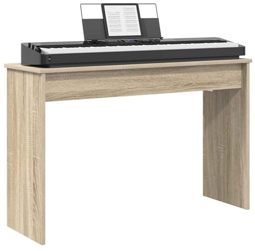 vidaXL Klavierständer Sonoma-Eiche 100 x 32 x 64 cm Holzwerkstoff, Moderner Holzkeyboardständer für dein Wohnzimmer – robuster Begleiter für Instrumente und beim Üben