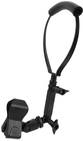 Adjustable Neck Microphone Holder with Angle Clamp for Stage and Streaming | Black Plastic and Metal Build, Maximum Clamping Size 4cm, Ergonomic Portable Design for Magicians and Musicians