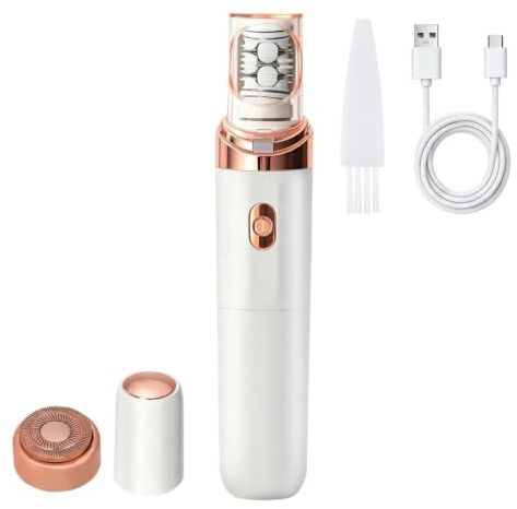 epibella gesichtsepilierer Mini Elektrischer Epilierer Doppelkopf-Rasierer Gesichtshaarentfernung Sanfte Reinigung Pflege Werkzeug (Weiß)