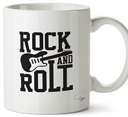 Hippowarehouse Rock and Roll Printed Mug Cup Ceramic 10oz