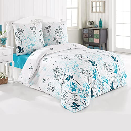 Buymax® Bettwäsche 200x220 100% Baumwolle 3-Teilig Bettbezug - Bettwäsche-Sets 200 x 220cm mit 2 mal Kissenbezüge 80x80cm, ÖKO-TEX Renforcé-Bettdeckenbezug Set mit Reißverschluss