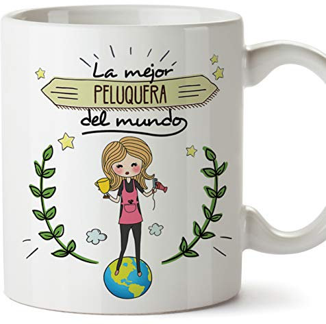 Peluquera Tazas Originales de café y Desayuno para Regalar a Trabajadores Profesionales - La Mejor Peluquera del Mundo - Cerámica 350 ml
