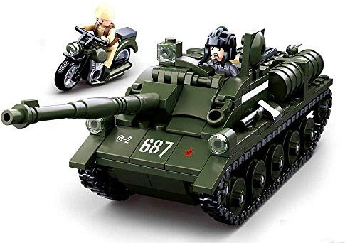 Sluban SL95558, WWII - Alliierter Jagdpanzer(335 Teile)[M38-B0687], Spielset, Klemmbausteine, Soldaten, mit Spielfigur, Army WWII, Multi Color