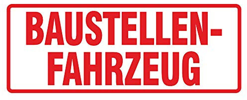 Auto Magnetschild oder Aufkleber, Baustellenfahrzeug, 20 x 8 cm (Magnet)