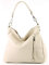 modamoda de T183 Damen Schultertasche Handtasche Tragetasche Echtleder Groß handmade in Italy, Farbe:Creme