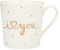 Depesche 5909.011 Tasse mit Henkel, aus Porzellan, 300 ml, mit Aufschrift, I (Herz) You