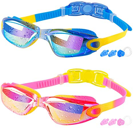 COOLOO Schwimmbrille, 2 Stück Schwimmbrille für Kinder/Junior/Erwachsene, Unisex Taucherbrille für Jungen Mädchen Herren Damen, Anti-Fog, Kein Auslaufen