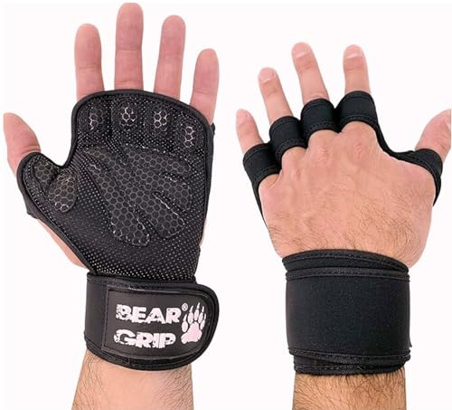 BEAR GRIP Trainingshandschuhe – extra Handflächenschutz für Crossfit, Bodybuilding, Calisthenics, Powerlifting für Damen und Herren
