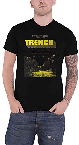Twenty One Pilots T Shirt Trench Cliff Band Logo Nue offiziell Herren Schwarz M