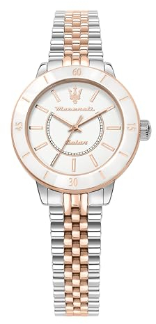 Maserati Orologio Donna, Collezione SUCCESSO SOLAR, al Quarzo, Solo tempo, Energia solare, in Acciaio, PVD Oro rosa - R8853145504