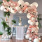 SANERYI Balloon Arch Kit 140pcs Rose Gold and White Garland With Confetti Clear Latex for Bridal Shower, Bachelorette, Hen Party, Wedding, Birthday, Girls Decorations