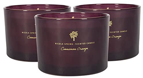 Nicola Spring Soja -Wachs -Duftkerzen - 350g - Zimt & Orange - Pack Von 3