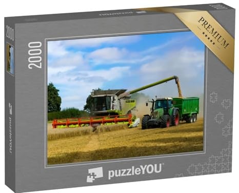 puzzleYOU: Puzzle 2000 Teile „Traktor mit Anhänger, Oxfordshire“ – aus der Puzzle-Kollektion Fahrzeuge, Traktoren