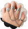 Yheakne Punk Chain Finger Cuff Rings - Silver Open, Adjustable Knuckle Joint Set, Stackable Gothic Statement Rings for Women and Girls Gifts