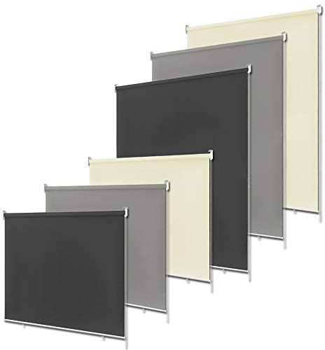 NAIZY Senkrechtmarkise Außenrollo Rollo Balkonrollo Verdunklungsrollo ohne Bohren mit UV Schutz und Reflektierende Thermofunktion - 180 * 140cm Beige