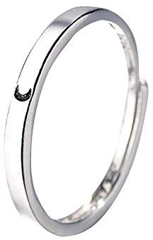 Damen Verlobungsring Sonne und Mond 925 Silber Ringe Damen Fingerringe Damenring,Klassik Silber Schmuck Mädchen Frauen Schmuckgeschenke Einstellbare Ringe