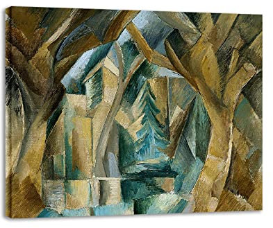 NOLEGA Georges Braque Leinwandbilder Gerahmt mit Keilrahmen Berühmte Künstler Gemälde The Park Bild Druck auf Leinwand Reproduktion Wanddekor Poster und Drucke 50x60cm Gerahmt