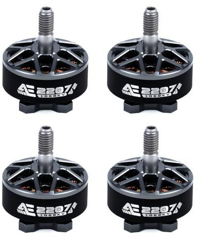 Axisflying AE2207 V2 2207 1860KV 6S FPV bürstenloser Motor mit 5 mm Schaft für FPV-Renndrohne Quadcopter, 4 Stück