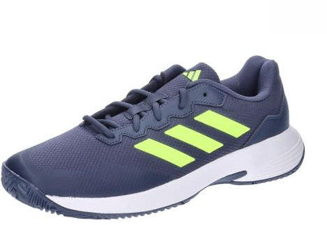 adidas Men's Gamecourt 2.0 Tennis Shoes, Shadow Navy/Lucid Lemon/core White, 9 UK
