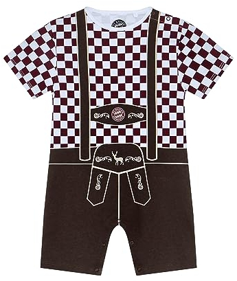 FC Bayern München Baby Body Lederhose | Kurzarm | Braun | Fußball