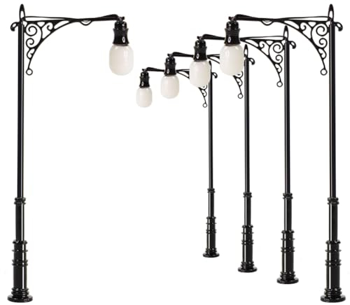 Evemodel 5 Stück Modell LED Spur N 1:160 Zug Bahn Beleuchtung Lampe Straßenlaterne Modellbau LED Licht Puppenhaus Dekor