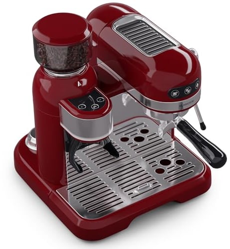 Klarstein Cafetiere avec Mousseur de Lait, Cafetières, Machines à Café et Machines à Expresso 20 Bar, Cafetière Electrique 1.4L,1550W, Moulin Intégré, Machine a Cafe ThermoBlock, Cappuccino, Latte