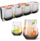 URBN-CHEF 450ml Smoked Black Glass Drinking Bar Water Beverage Glasses Tumblers (4)