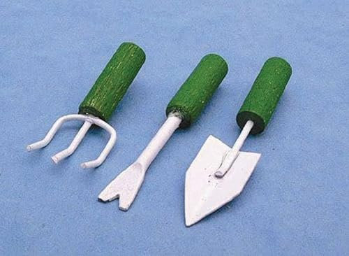 Set of Three Garden Tools, Dolls House Miniatures Outdoor Gardening