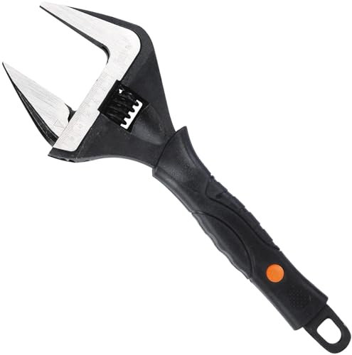 Sharp-tec 12-Inch Adjustable Spanner Wrench (300mm), 60mm Wide Jaw Large Opening, Chrome Vanadium Steel, Black Oxide Finish, Heavy-Duty Plumbing & DIY Tool with Ergonomic Grip