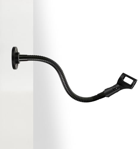 Microphone Stand - 13-INCH Heavy-Duty Flexible Gooseneck Desktop Mic Stands Holder with Flange Mount Base for Lectern Podium Podcast Meetings Lectures Streaming Gaming Studio