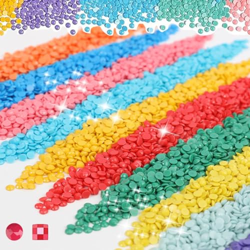 YEYKZART 3765 Diamond Painting Steine Rund Zubehör Ersatzsteine Nachbestellen Nachkaufen für Diamant Malerei Fehlende Farben 3280 Stück
