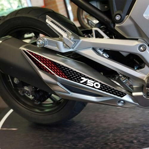 ADESIVO RESINATO EFFETTO 3D, PER MOTO COMPATIBILE CON HONDA NC 750X ROSSO (PROTEZIONE MARMITTA)