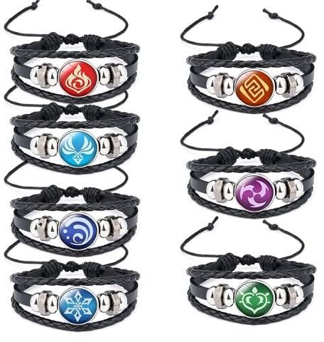 Yoimckay Cartoon Anime Armband,Peripherie Spielelement Abzeichen Armband,Verstellbares Armband Unisex Leuchtendes Armband Accessory,für Cosplay Zubehör Geschenk,1 Armband + 7 Stück Ersatzperlen,Cool