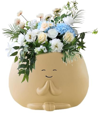 Pots de de Jardinière de Visage de Sourire de Jardin,Jardinière Succulente de Visage de Sourire,Pots de de fleurs en résine de jardin - Jardinière succulente réutilisable avec trou de drainage pour la