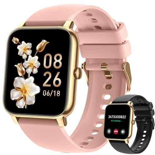 zhizhi Reloj Inteligente Mujer Hombre Smartwatch con Llamadas: Bluetooth Impermeable Smart Watch Deportivo Pulsera Pulsómetro Monitor de Sueño Digital Actividad Fitness Tracker para iPhone Android