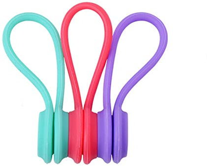 Joint Set Kabelbinder Clips Kabelbinder Kabelbinder Organizer wiederverwendbare Silikon-Kabelbinder für Kabel, Kopfhörer, USB-Kabel, Ladekabel, Stifte, Arbeitsplattenverbinder Schablone (D, One Size)