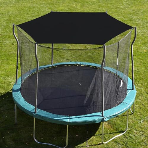 Shitafe Trampolin Sonnenschutz Abdeckung | UV-resistent & wasserdichte Überdachung | Für Ø 183-427 cm Trampoline | Schwarz, Nylon