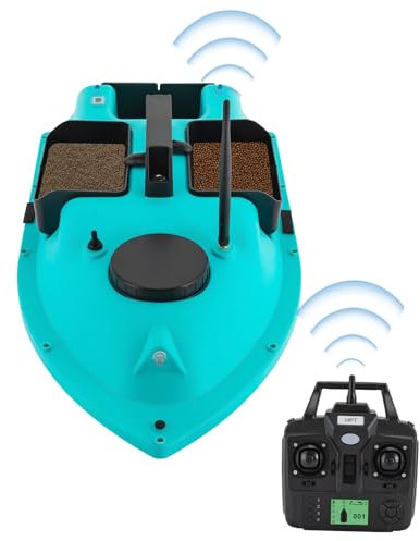 KAUITOPU GPS Köderboot, Angelköder-Boot mit Fernsteuerung, LCD Bildschirm, 5200mAh Li-Ionen-Akkus, 600m RC Angeln Boot, Fischköder Boot, Kabellose Fernbedienung Angelfutterboot