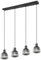 Trio Leuchten Pendelleuchte Tarifa 362800432, Metall Schwarz matt, Glas Chrom bedampft, exkl. 4x E27
