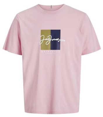 JACK & JONES Tee Jorfrederiksberg T-Shirt de boxscript SS Sn JNR, Rose marbré, 12 Ans Hommes