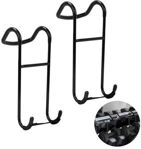 Tefola Hantel Spotter Haken für Langhantel, 220 Ib Belastung Heavy Duty Hantelhaken für Hantelbankdrücken, Fitness Gewichtheben, Schultertraining mit rutschfestem Gurt, Paar