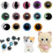 Hanlintk Ojos para muñecas, 28 París, 12 – 25 mm, de plástico con cristales de purpurina de colores para muñecas, manualidades de marionetas, juguetes de peluche (56 unidades)