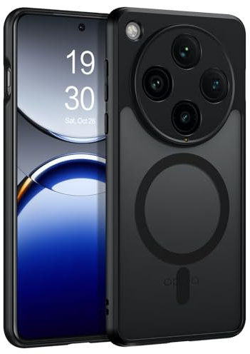 VENINGO Funda para OPPO Find X8 Pro 5G, Carcasa Magnética Compatible con MagSafe, Case Diseño Translúcido Mate Negro
