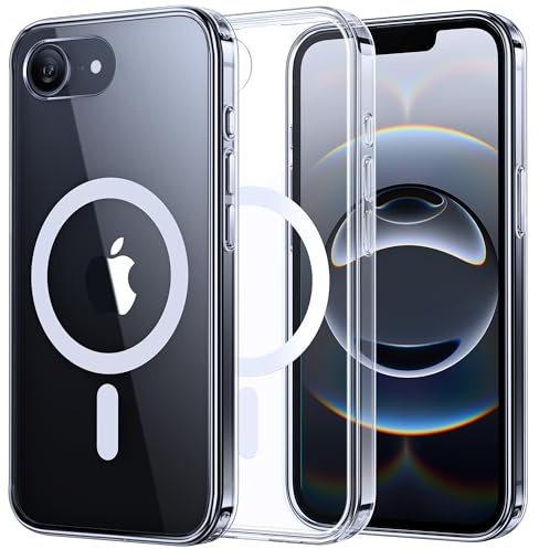 Nimaso für iPhone 17e/16e Hülle Transparent, Kompatibel mit MagSafe, Stoßfester Militär-Schutz, Schlanke Kratzfeste Magnetische Handyhülle für iPhone 17e/16e 6,1 Zoll, Transparent